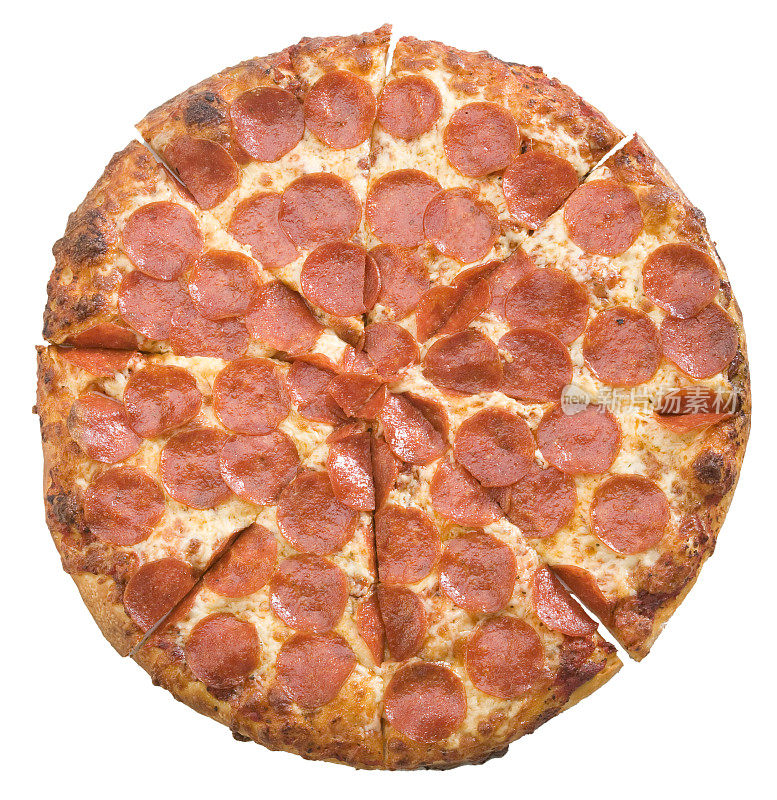 Pizza Pepperoni Down Shot隔离Adobe RGB